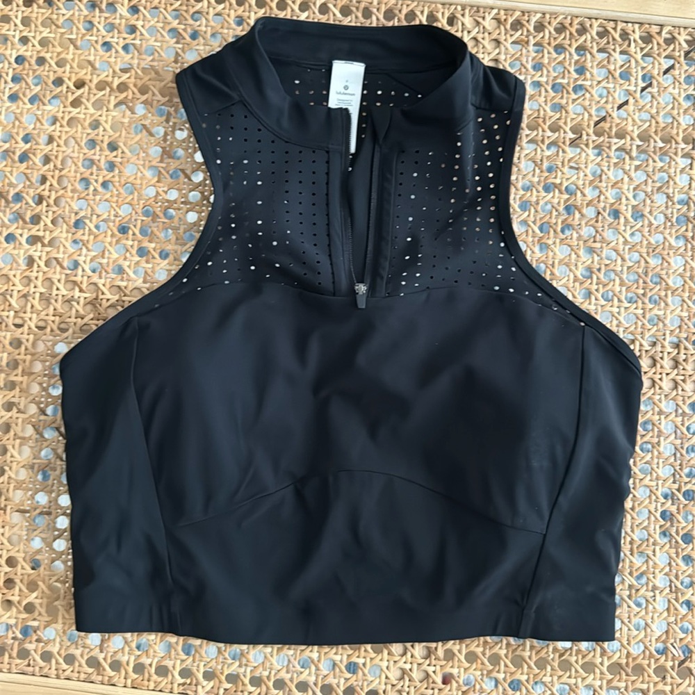 Lululemon perforated sports tank racer back black size 8